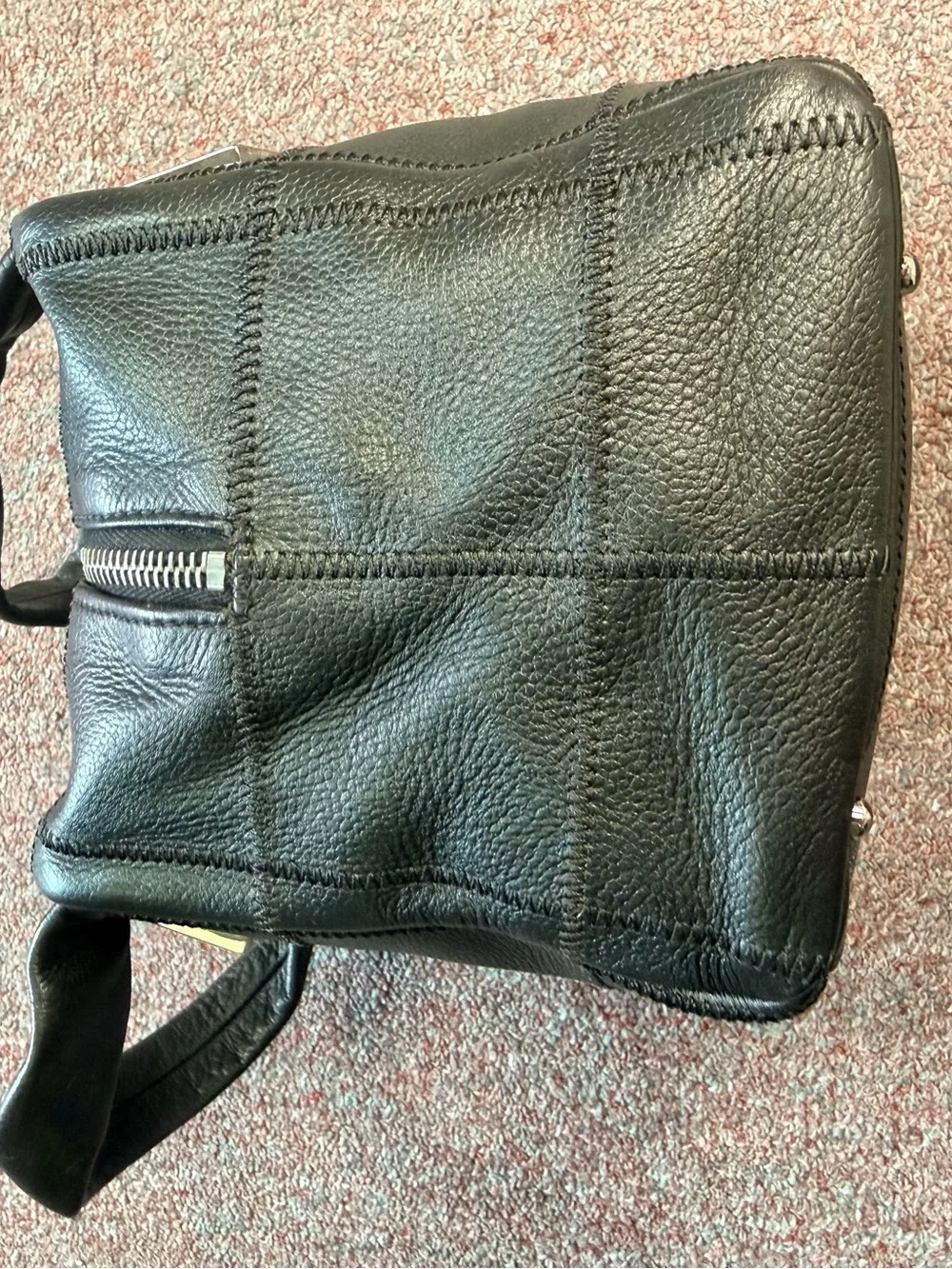 CHANEL Chocolate Bar Coco Mark Caviar Skin Black Silver-Tone Hardware Tote Bag